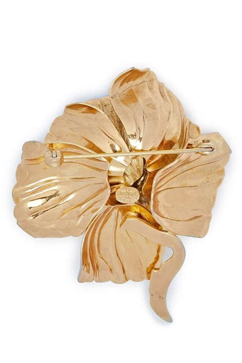 christian dior signed goldtone with rhinestones rose brooch|Christian Dior Brooches .